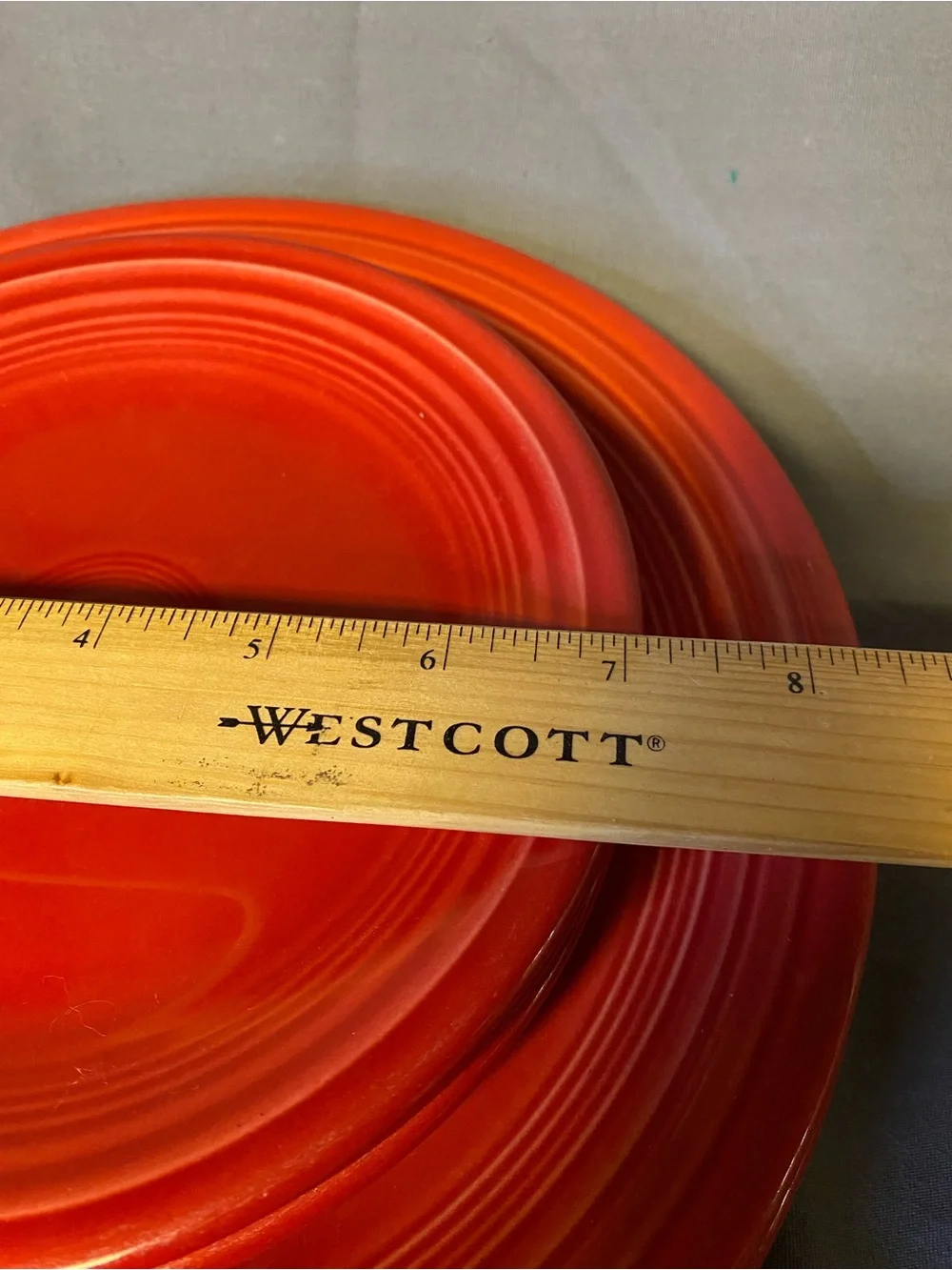 Homer Laughlin Fiesta Bright Red Ceramic 7” Salad plates set of 3